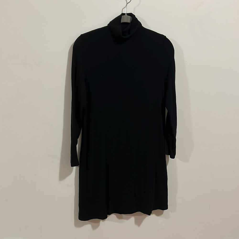 reformation black knit turtle neck dress size xs